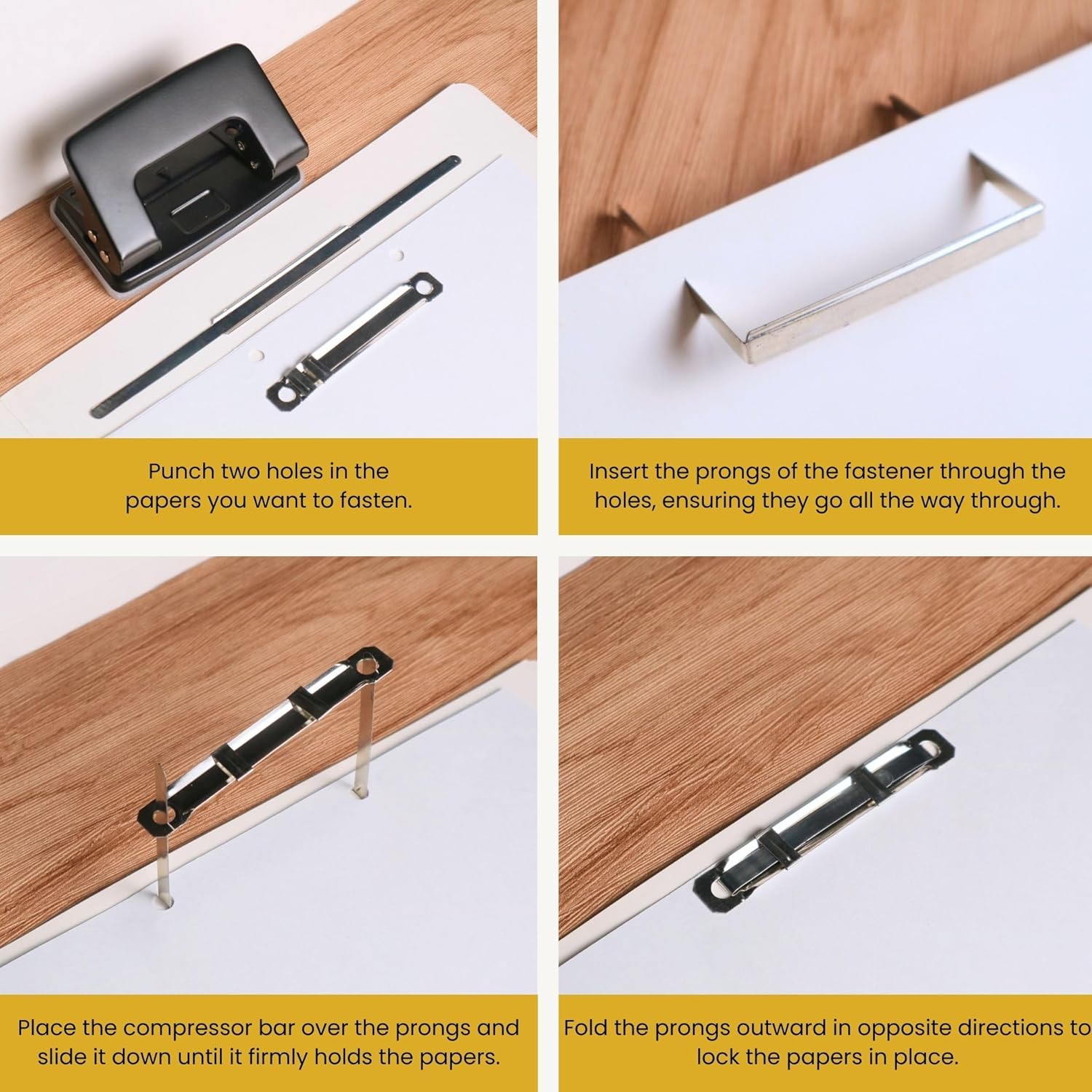 2 Inch Capacity Metal Prong Fastener with 2.75 Inch Bases