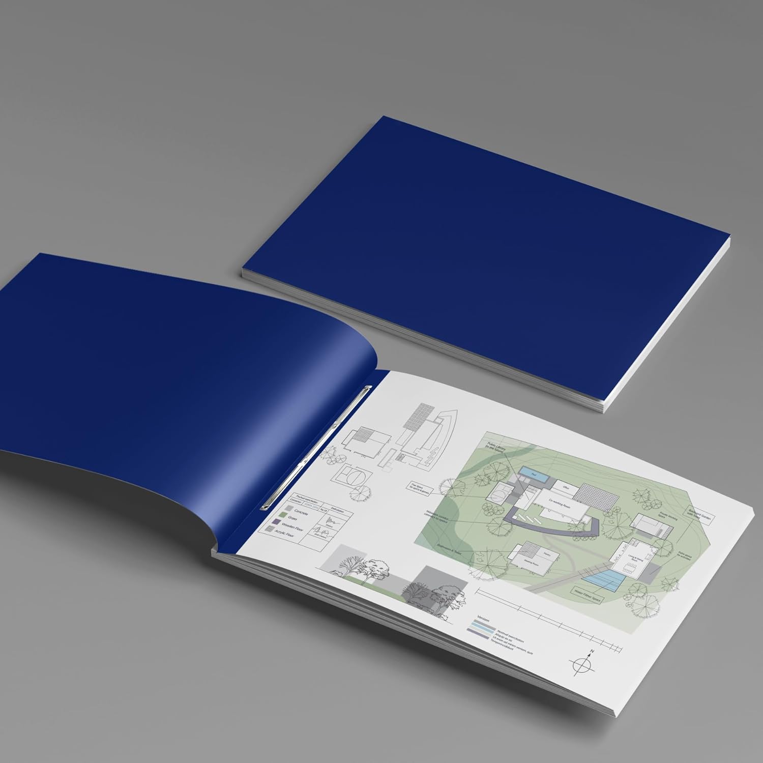 10 Pack of 11”x17” Landscape Pressboard Presentation Binder Folder, Blue Fiberboard Report Cover with 3" Capacity Metal Prong Paper Fastener to Neatly Bind Reports, Proposals, and Other Documents