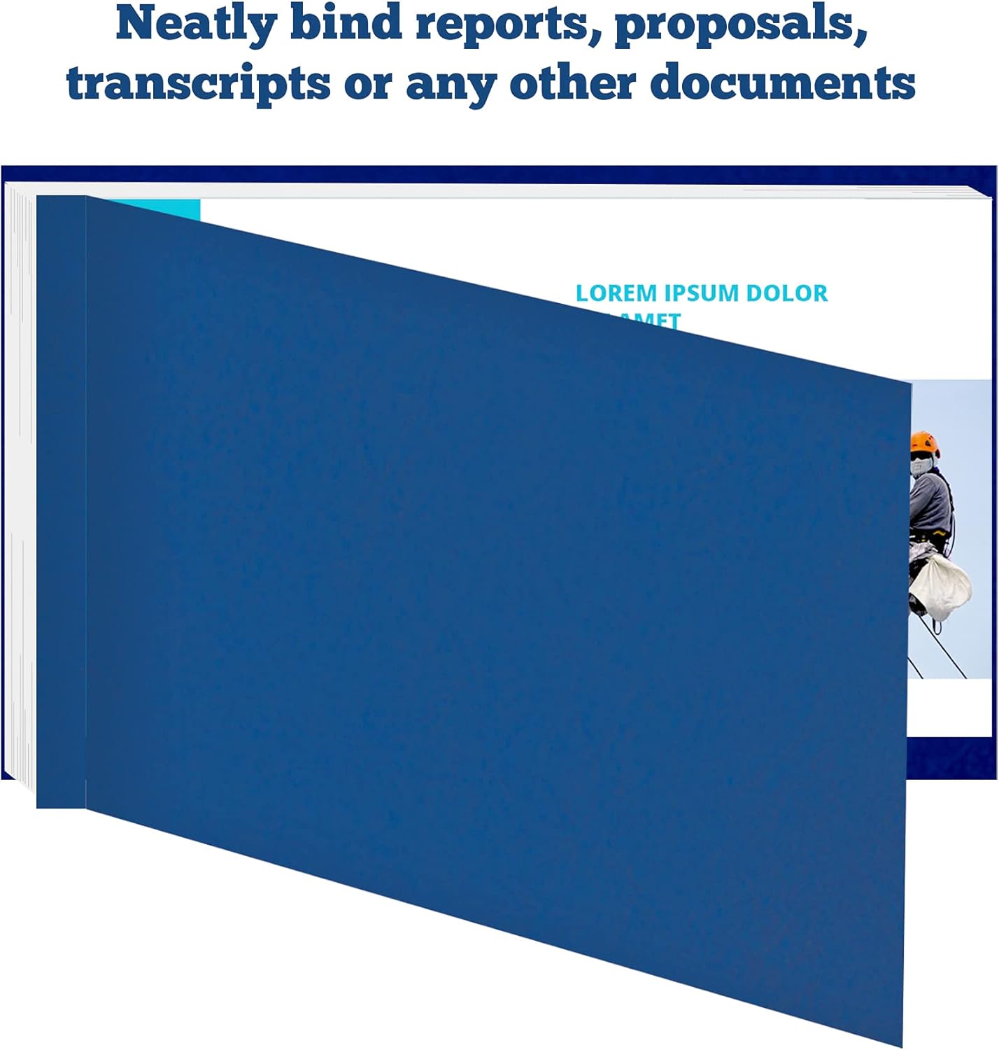 10 Pack of 11”x17” Landscape Pressboard Presentation Binder Folder, Blue Fiberboard Report Cover with 3" Capacity Metal Prong Paper Fastener to Neatly Bind Reports, Proposals, and Other Documents