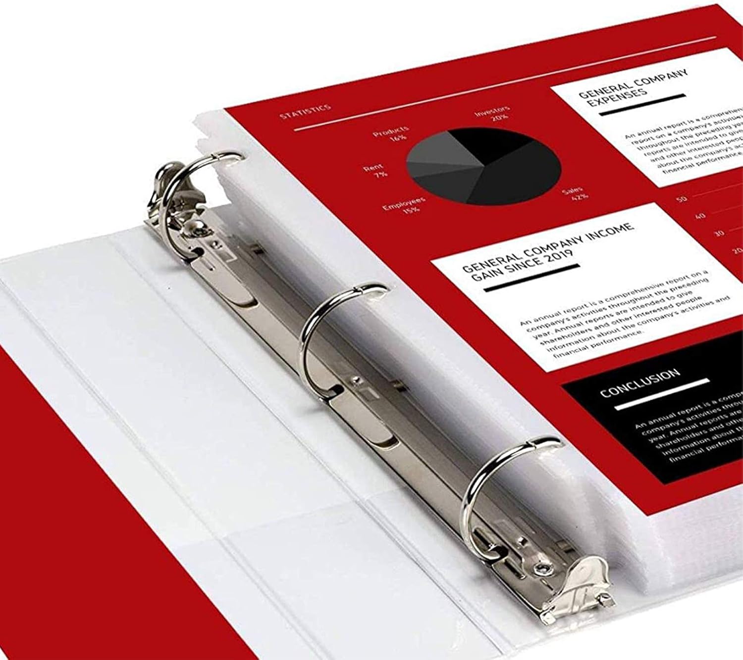 3 Ring Binder 3 Inch D-Ring, Holds 650 Sheets, 6 Pack White with Clear View Covers & 2 Pockets for 8.5x11 Paper, Heavy Duty Nonstick PVC-Free, Gap-Free Closure, Assembled in USA