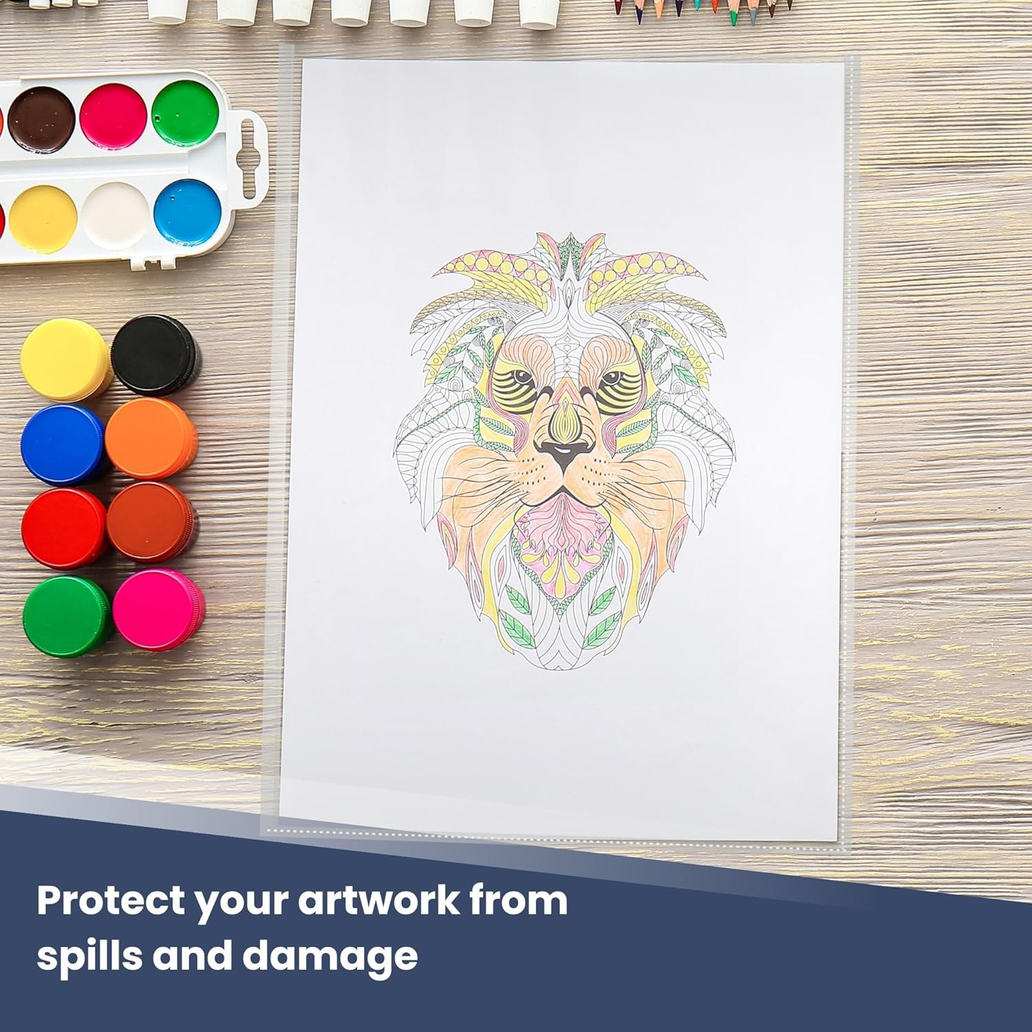 Performore 50 Clear No Hole Sheet Protectors, 8.5" x 11", Plastic Sheet Sleeves, Top Loading Paper Protector, Archival Safe for Documents and Photos