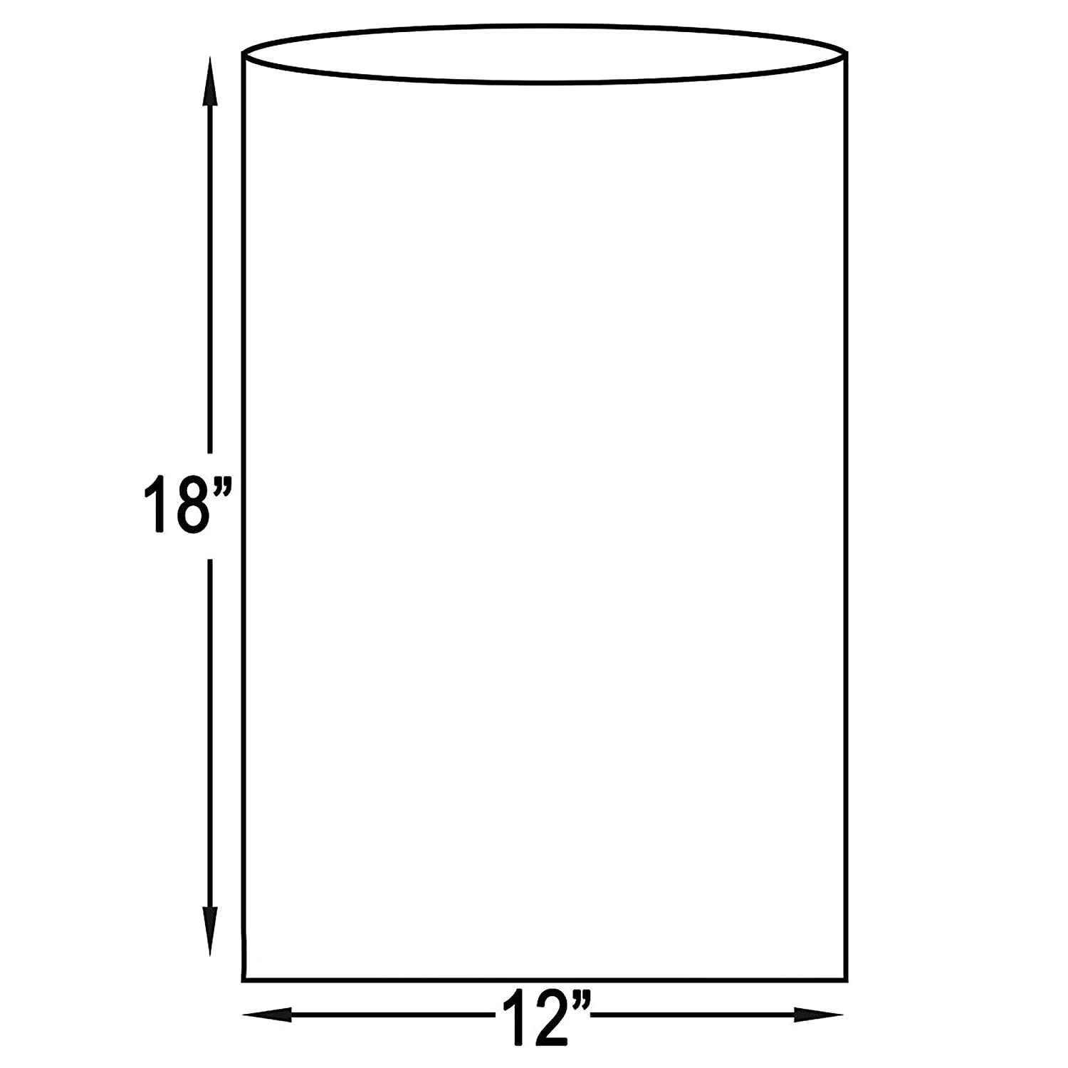 Clear Plastic Bags, 12 x 18 Inches, 100 Pack, Flat with Opening on One Side