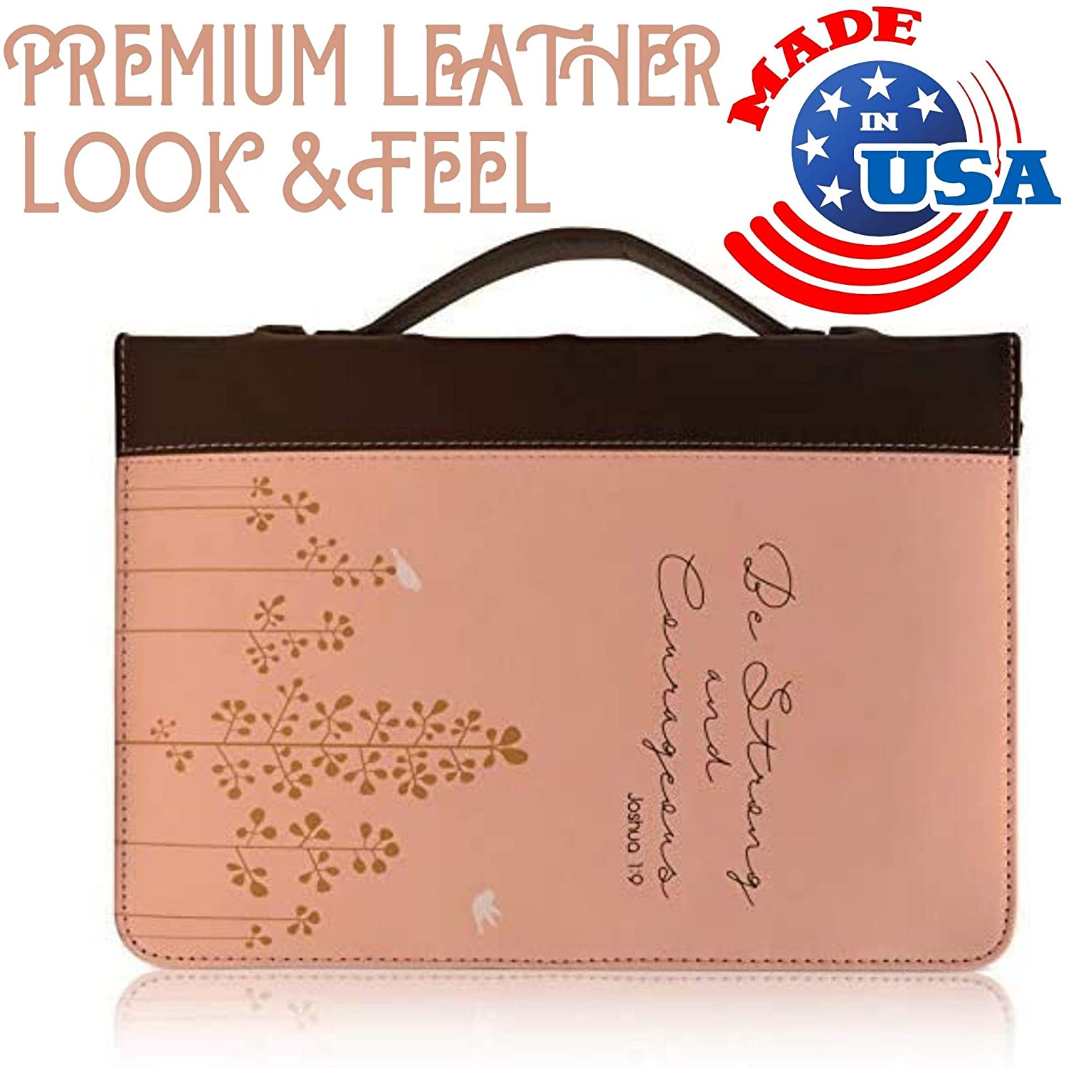 Women's Bible Cover, "Be Strong and Courageous- Joshua 1:9"