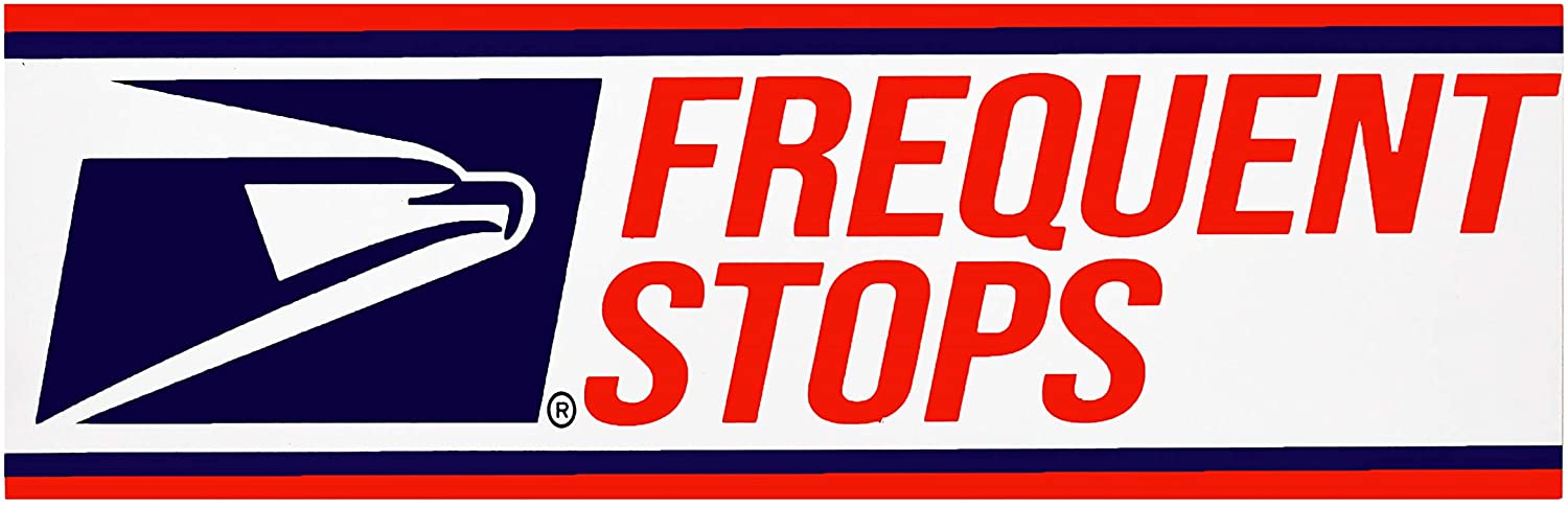 Rural Postal Carrier Sign, FREQUENT STOPS Magnetic Sign for US Mail, 3” x 12”