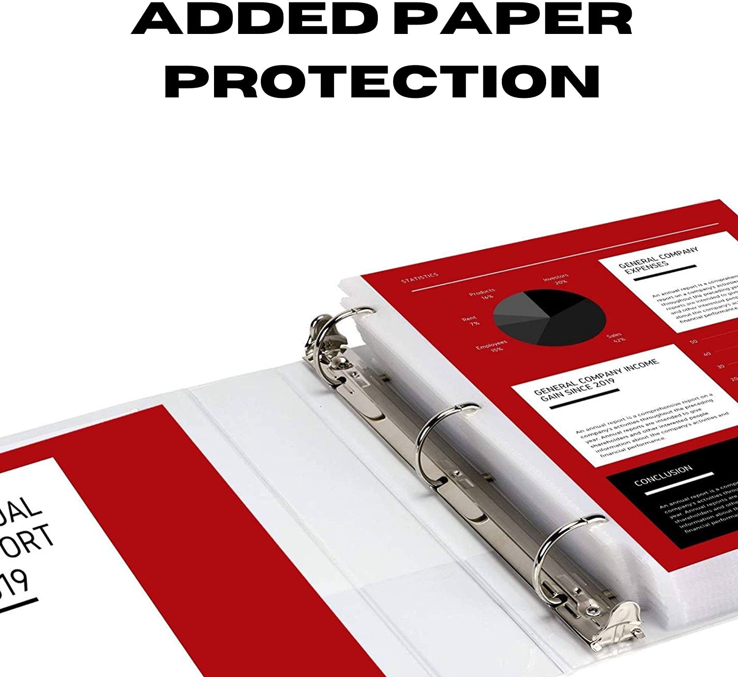 3 Ring Binder, 3 Inch Angle D-Rings, White, Clear View, Pockets