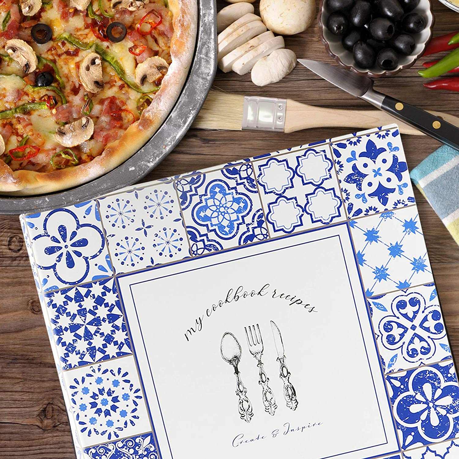 Cookbook Recipe Binder/Organizer, 3-Ring Binder to Hold Recipe Cards, Matching Recipe Cards Included