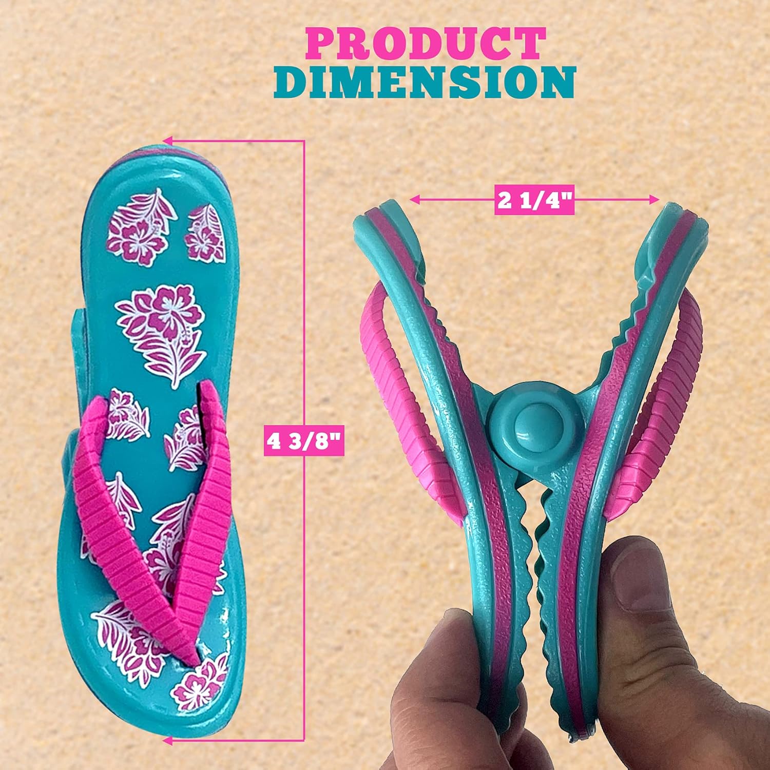 Flip Flop Beach Towel Clips, 2-Pack