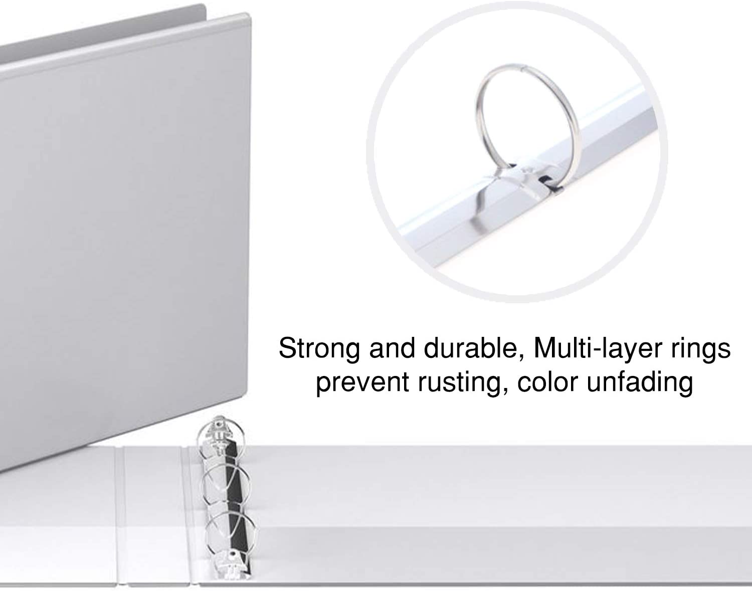 Landscape View Binder, White, 2 inch Round Ring - Pack of 4