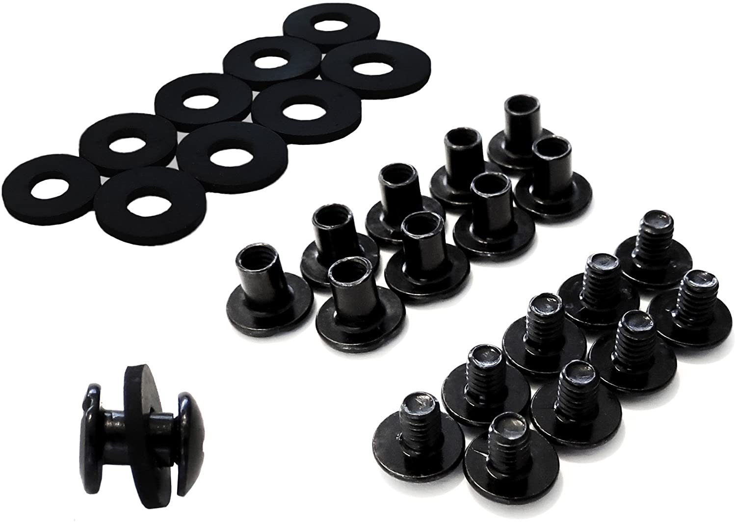 Grizzly Black Chicago Screws For Leather/Kydex Gun Holsters/Clips and Knife Sheaths 1/4 Inch - 50 Pack