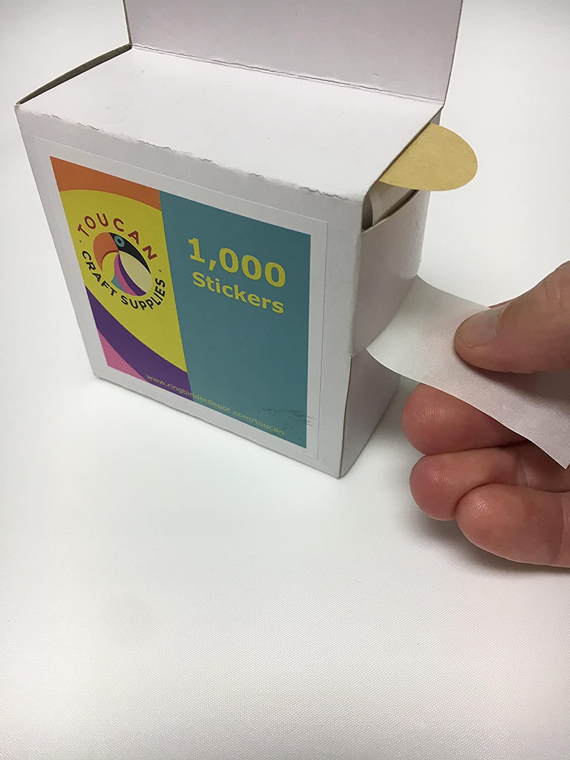 Brown Craft Paper Stickers, Round, 1-Inch, With Dispenser Box, Self-Adhesive - 1000 Labels Per Roll