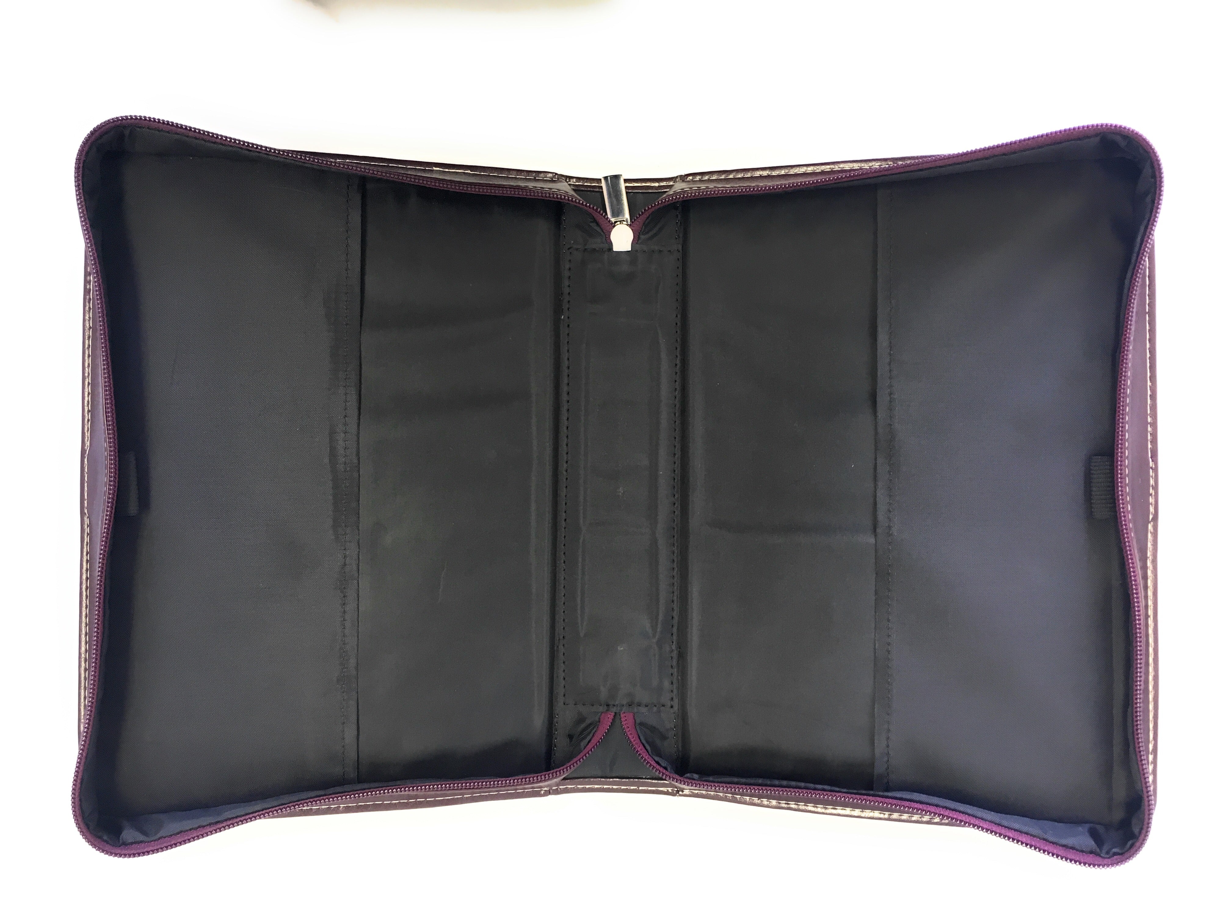 Bible Cover – “I Can Do All Things Through Christ” Philippians 4:13 – Large Two-Tone Burgundy/Tan - RingBinderDepot.com